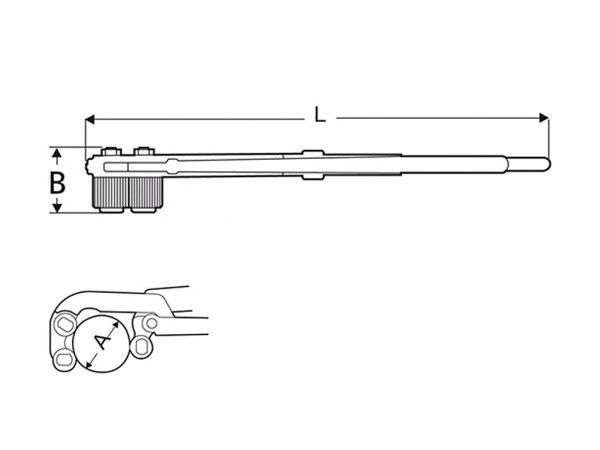 Схема ключа для обработки края резьбы Схема ключа для обработки края резьбы